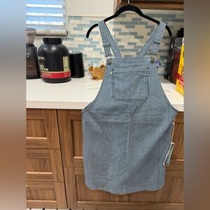 Purnell Work Wear Striped Denim Overall Dress